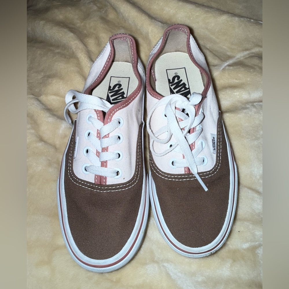 Vans Brown and White Platform Sneakers